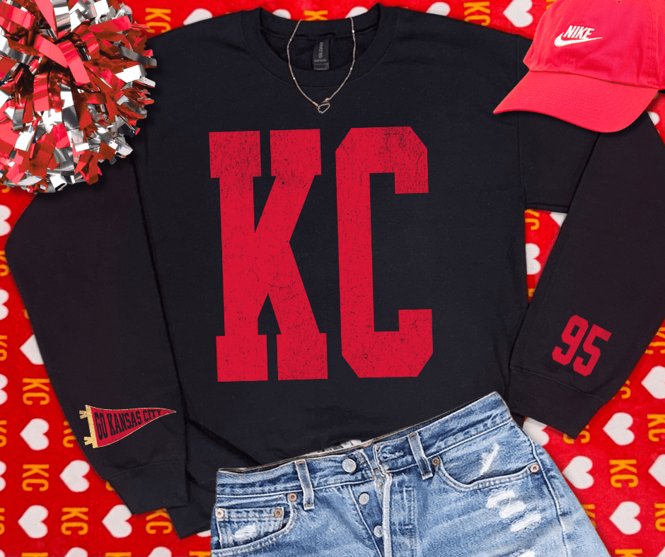 Oversized KC Pennant Sleeves Player 95 (Pick Your Color) - Graphic Tee - The Red Rival