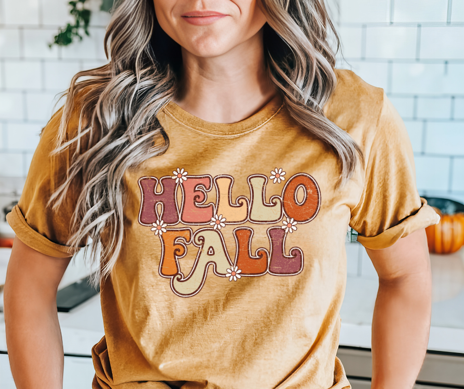 Hello Fall Mustard Tee - The Red Rival