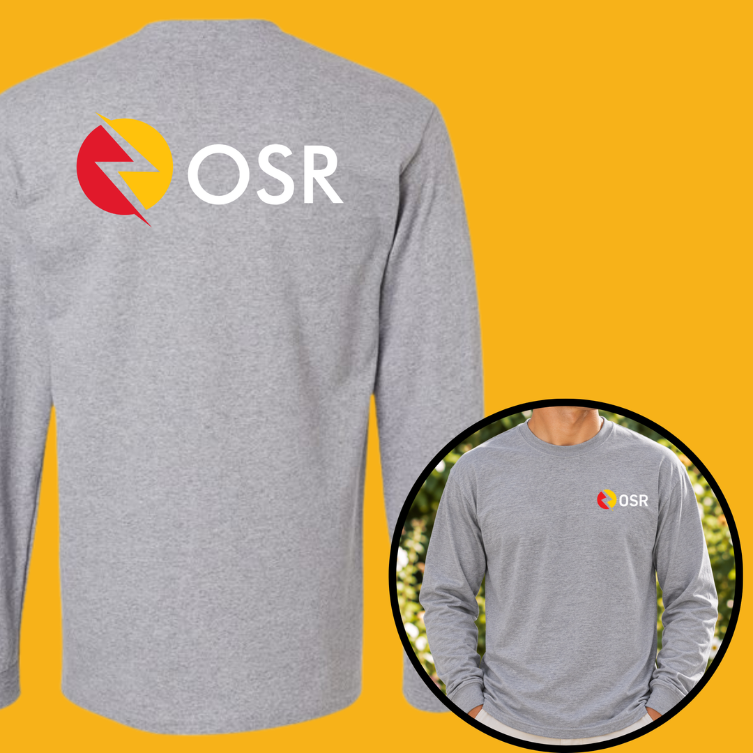 OneSource Restoration Unisex Gildan Long Sleeve Tees (Front Pocket / Full Back Logo)