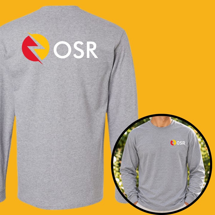 OneSource Restoration Unisex Gildan Long Sleeve Tees (Front Pocket / Full Back Logo)