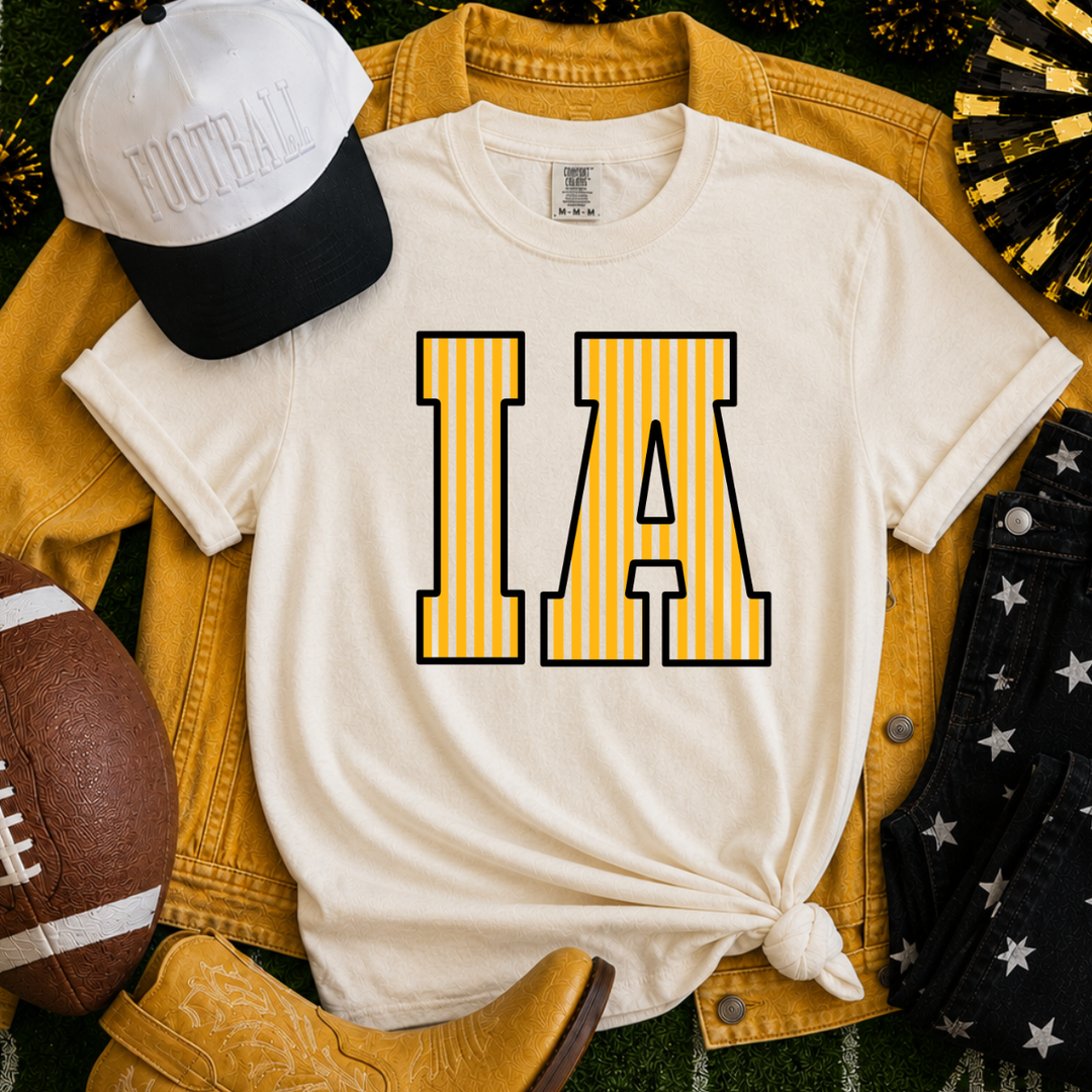 Stripped Black/Gold I-A Ivory Tee