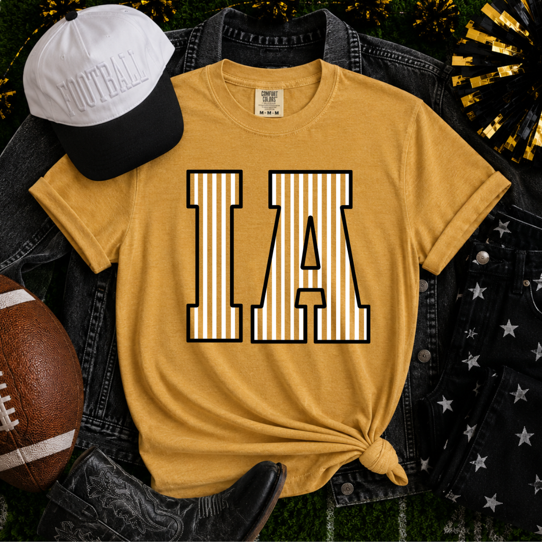 Stripped Black/White I-A Mustard Tee