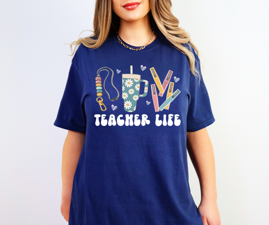Teacher Life Navy Tee - The Red Rival