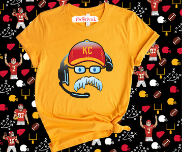 Andy Reid’s Icicle Mustache Gold Graphic Tshirt - The Red Rival