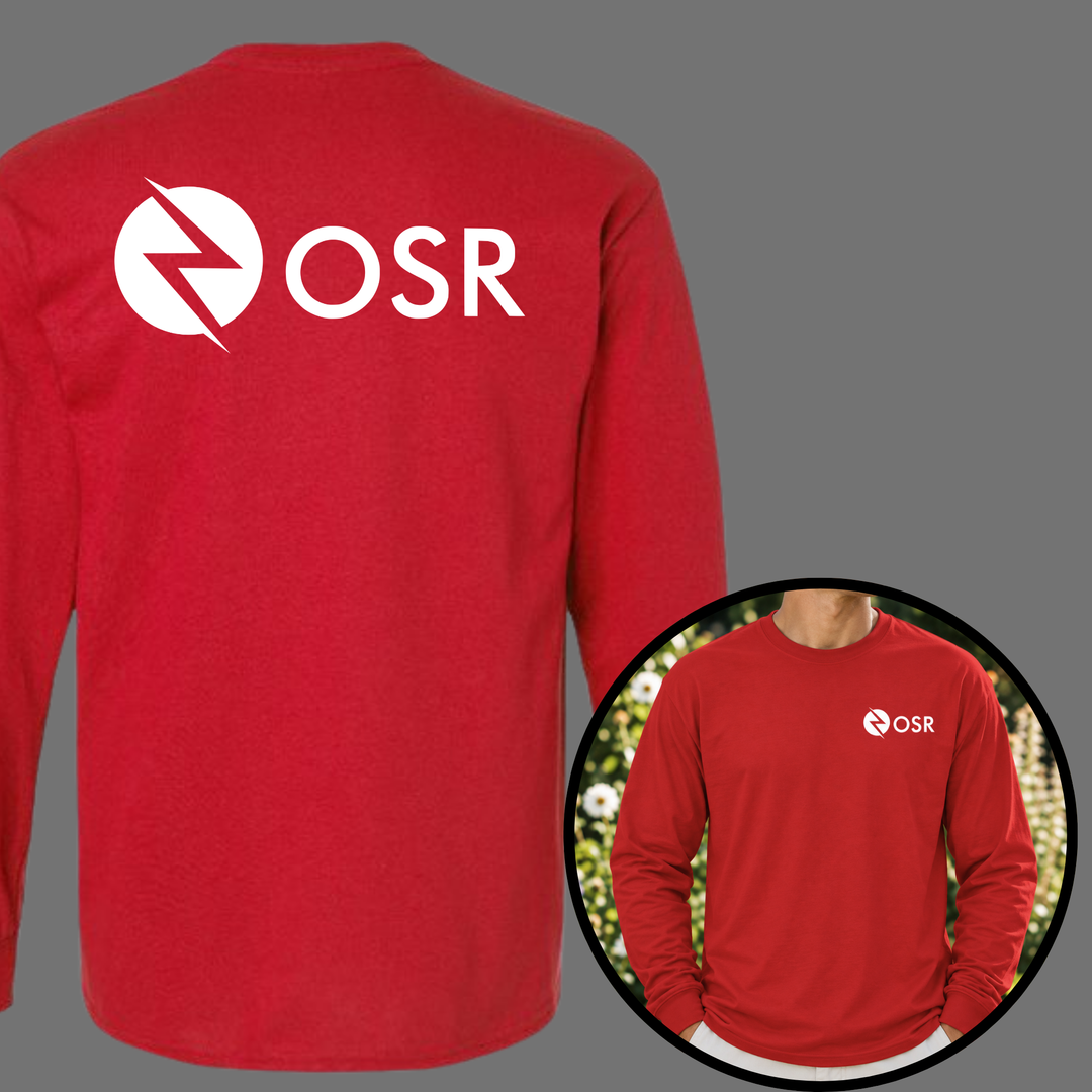 OneSource Restoration Unisex Gildan Long Sleeve Tees (Front Pocket / Full Back Logo)