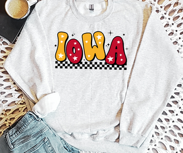 Retro Maroon & Gold Star Iowa Ash Sweatshirt - The Red Rival