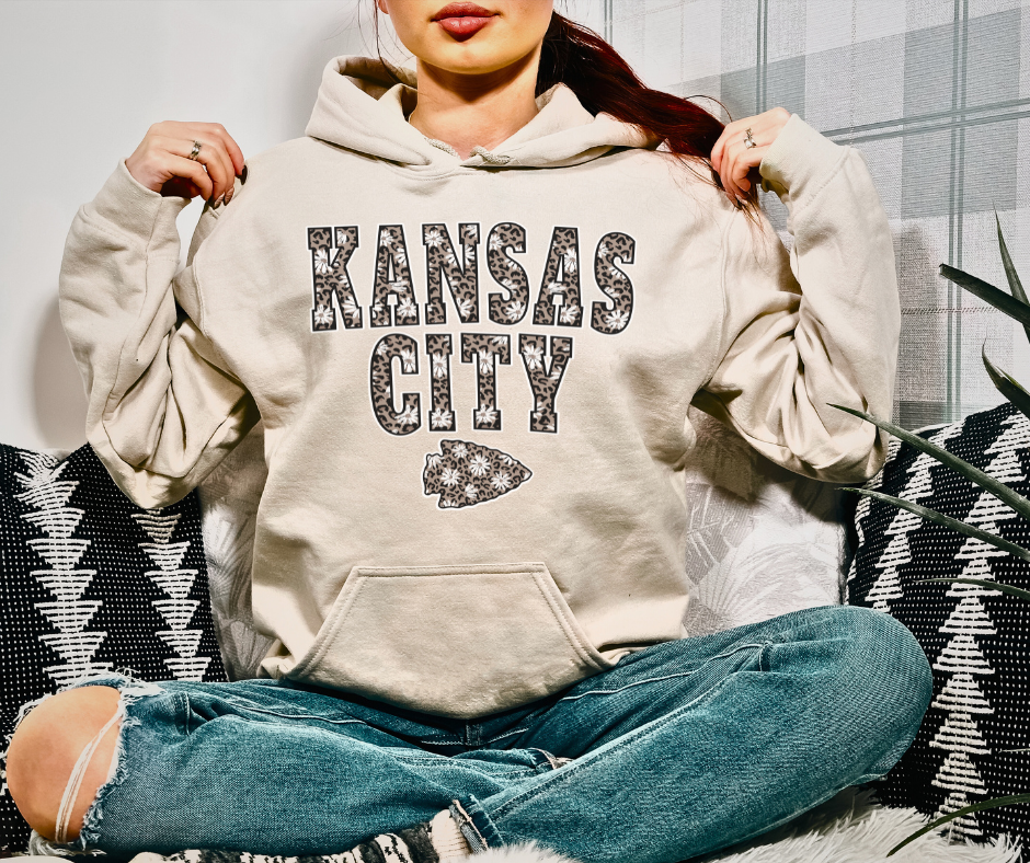 Daisy Leopard Kansas City Arrowhead Hoodie (Select Your Color) - The Red Rival