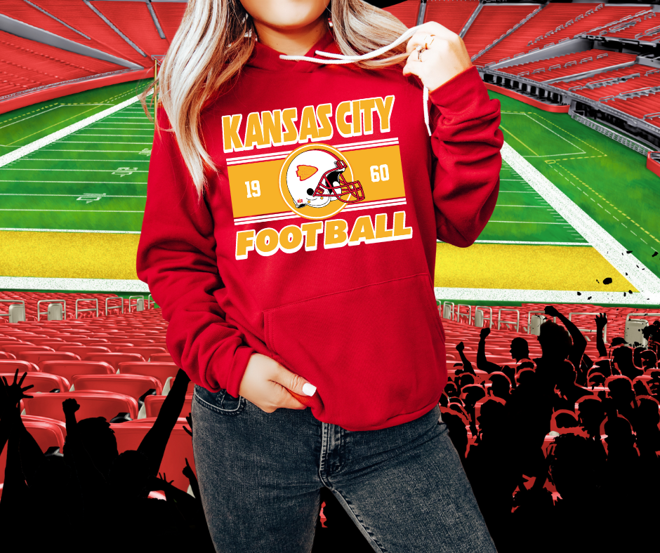 Vintage Gold & White Kansas City Football Red Hoodie - The Red Rival