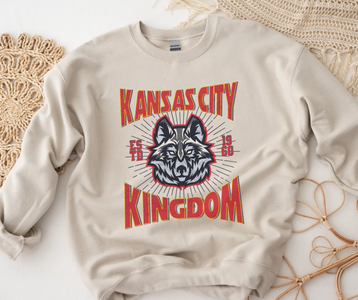 Kansas City Kingdom Wolf Tan Sweatshirt - The Red Rival