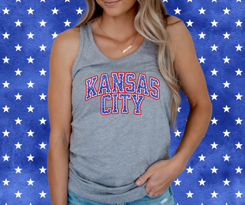 Patriotic Kansas City Grey Tank - The Red Rival