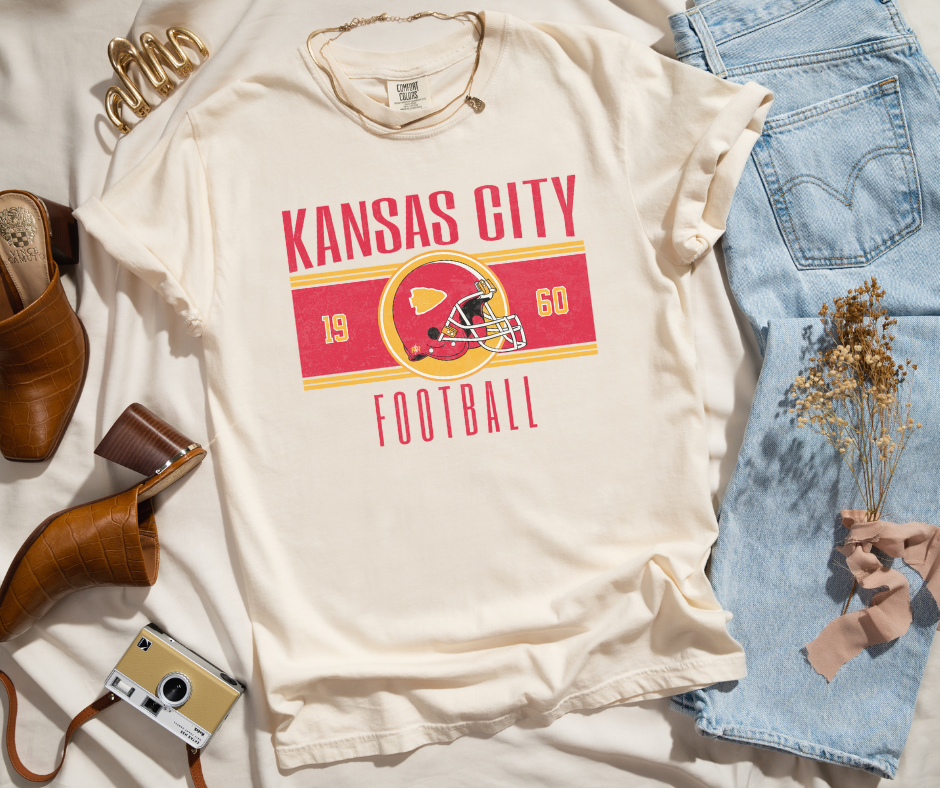 Vintage Kansas City Football Ivory Tee - The Red Rival