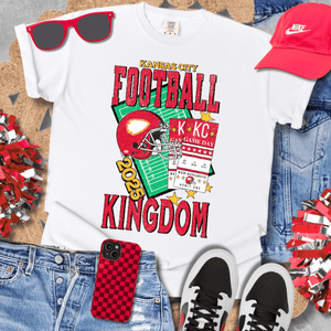 2025 Retro Kansas City Football Kingdom Tickets WHITE Sweatshirt or Tee - Wholesale - The Red Rival