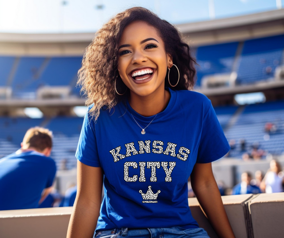 White Leopard Kansas City Blue Graphic Tee - The Red Rival