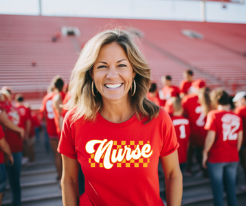 KC Colors Checkered Nurse Red Tee - The Red Rival