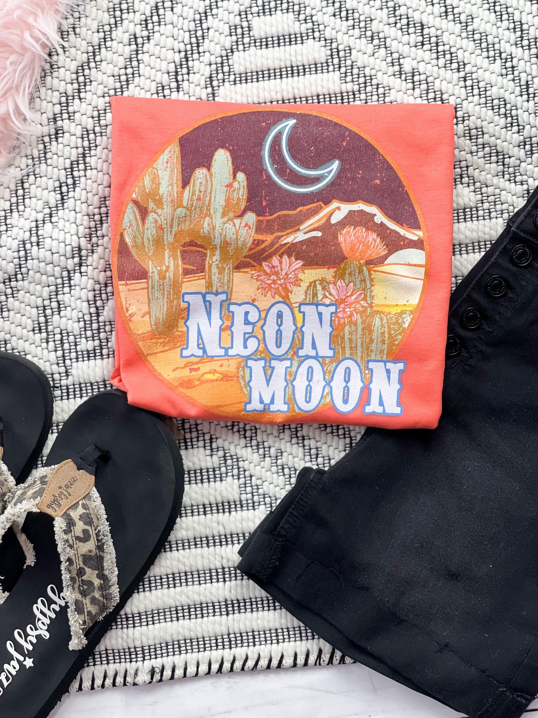 Neon Moon Coral Tee - The Red Rival