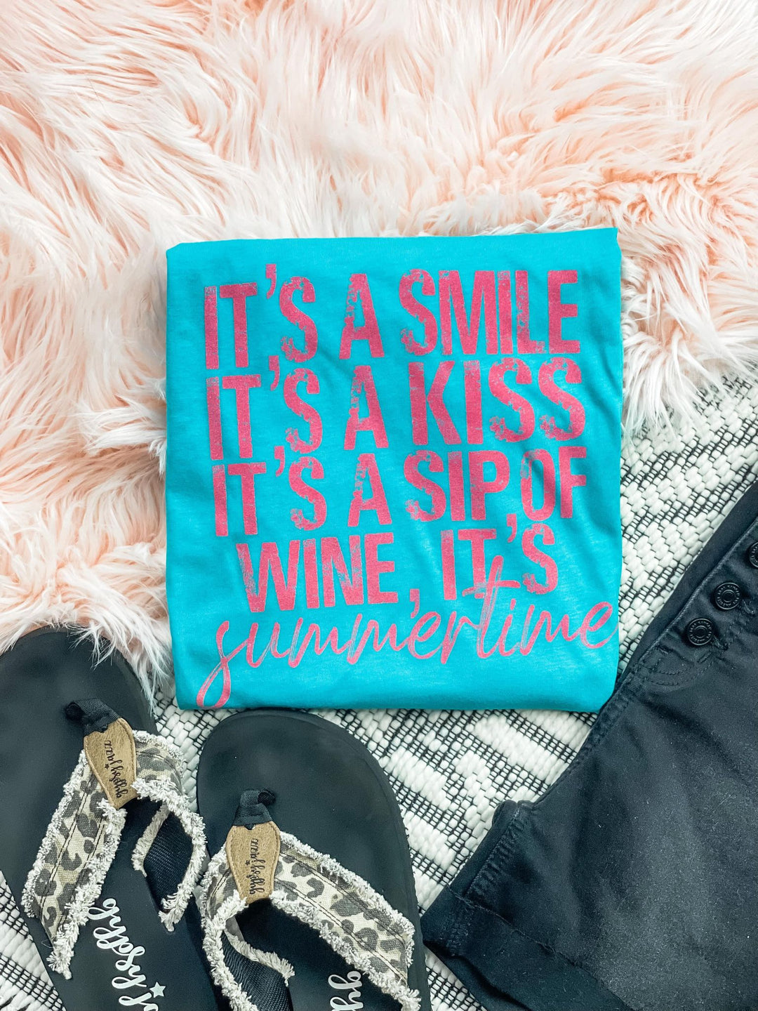 It's a Smile; It's a Kiss; It's a Sip of Wine Tee - The Red Rival