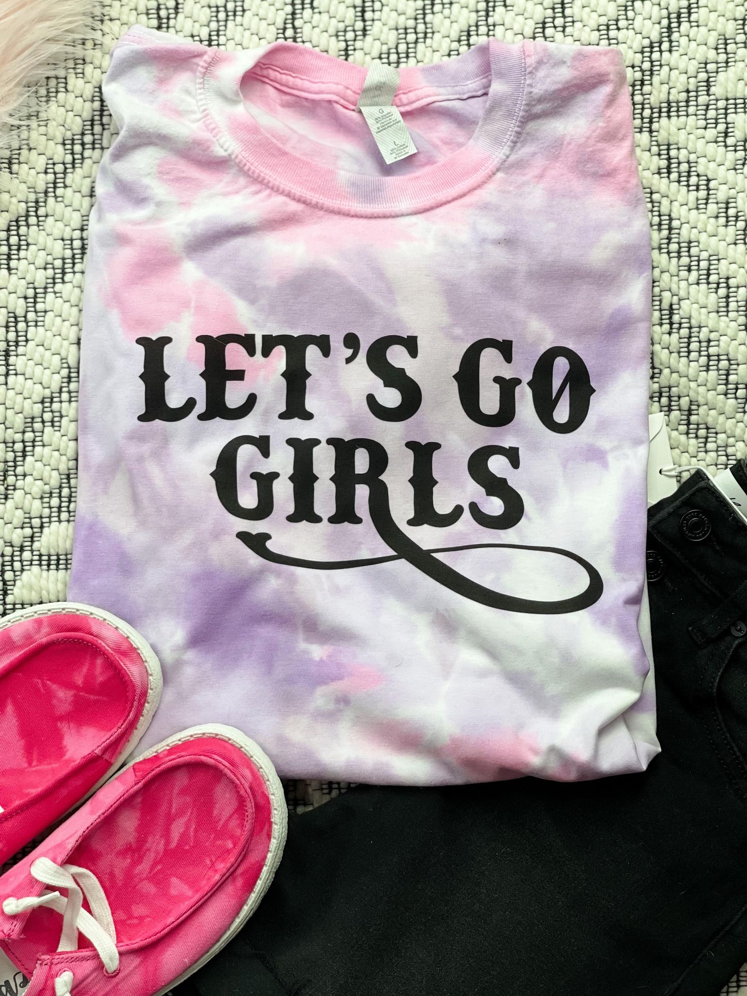 Let's Go Girls Pink Purple Tie Dye Tee - The Red Rival