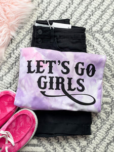Let's Go Girls Pink Purple Tie Dye Tee - The Red Rival