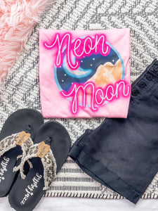 Neon Moon Pink Tee - The Red Rival