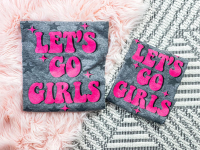Pink Let's Go Girls Grey Star Tee - The Red Rival
