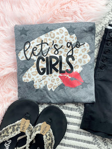 Leopard Let's Go Girls Grey Star Tee - The Red Rival