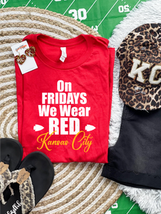On Friday's We Wear Red Red Graphic Tee - The Red Rival
