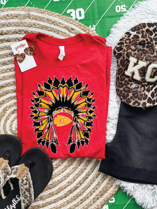 KC Headdress Red Graphic Tee - The Red Rival
