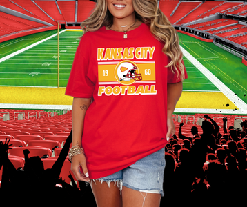 Vintage Gold & White Kansas City Football Red Tee - The Red Rival