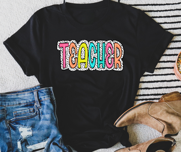 Teacher Dot Black Tee - The Red Rival