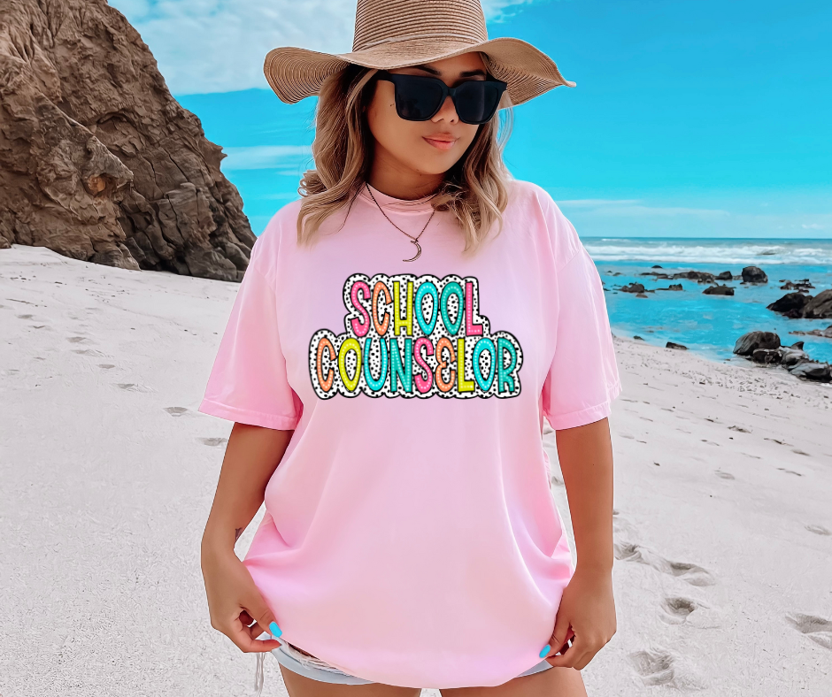 Counselor Dot Light Pink Tee - The Red Rival
