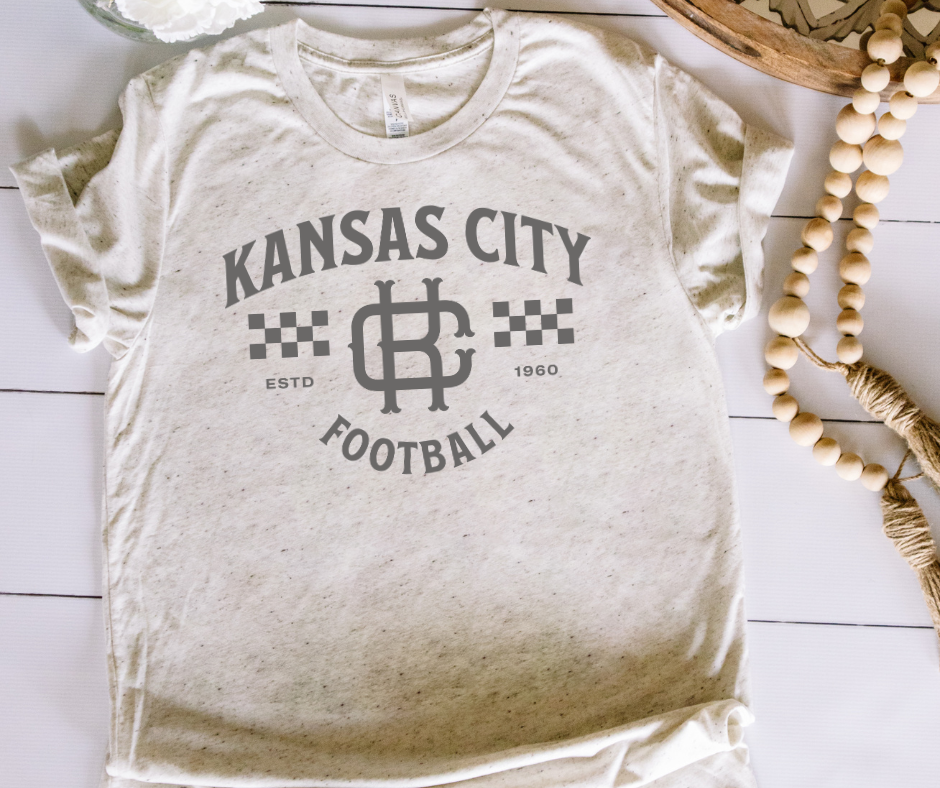 Grey Vintage Kansas City Football Oatmeal Tee - The Red Rival