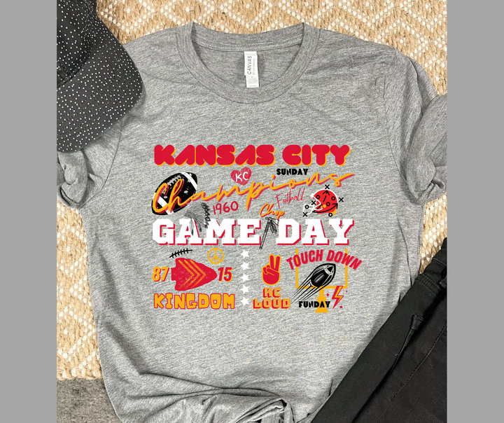 Kansas City Words &amp; Icons Grey Graphic Tee - The Red Rival