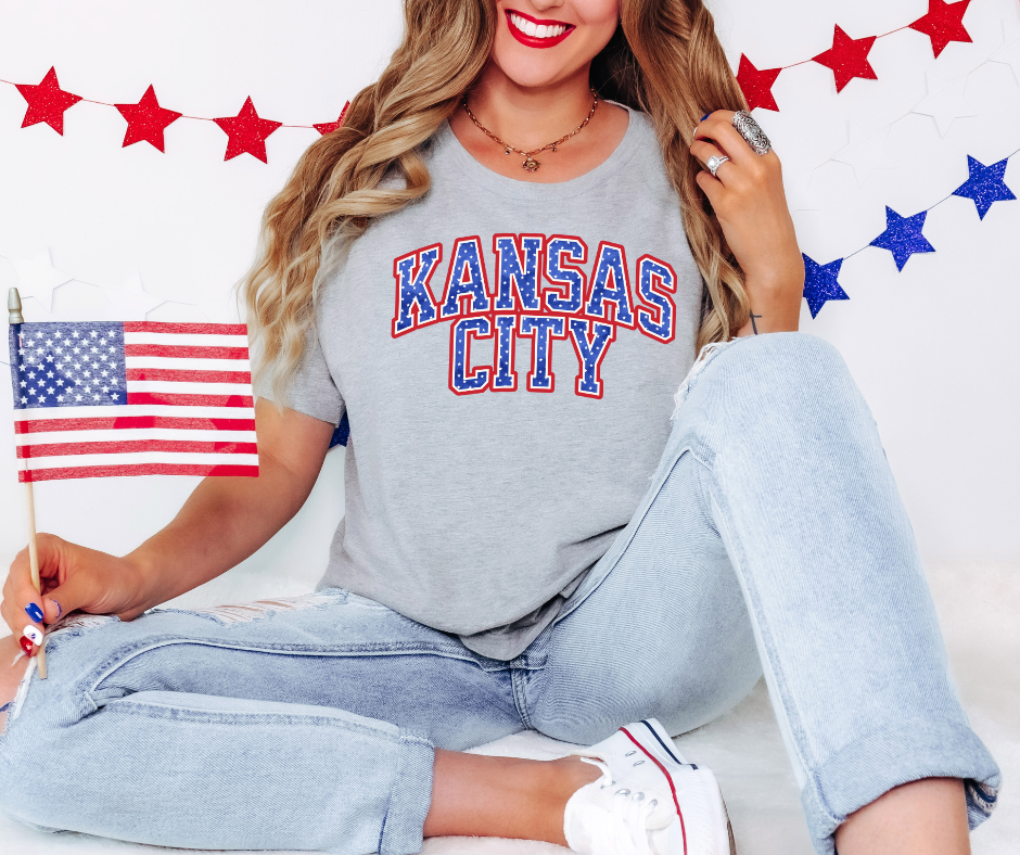 Patriotic Kansas City Grey Tee - The Red Rival