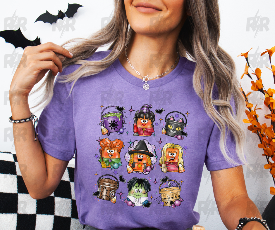 Hocus Pocus Halloween Nuggies Heather Purple Tee - The Red Rival