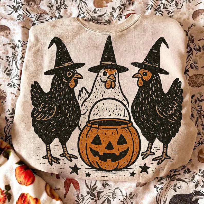 3 Chicken Witches Sweatshirt or Tee - Tees - The Red Rival