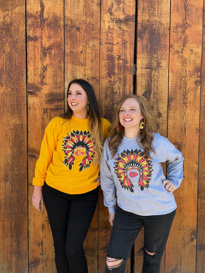 KC Headdress Gold Sweatshirt - The Red Rival