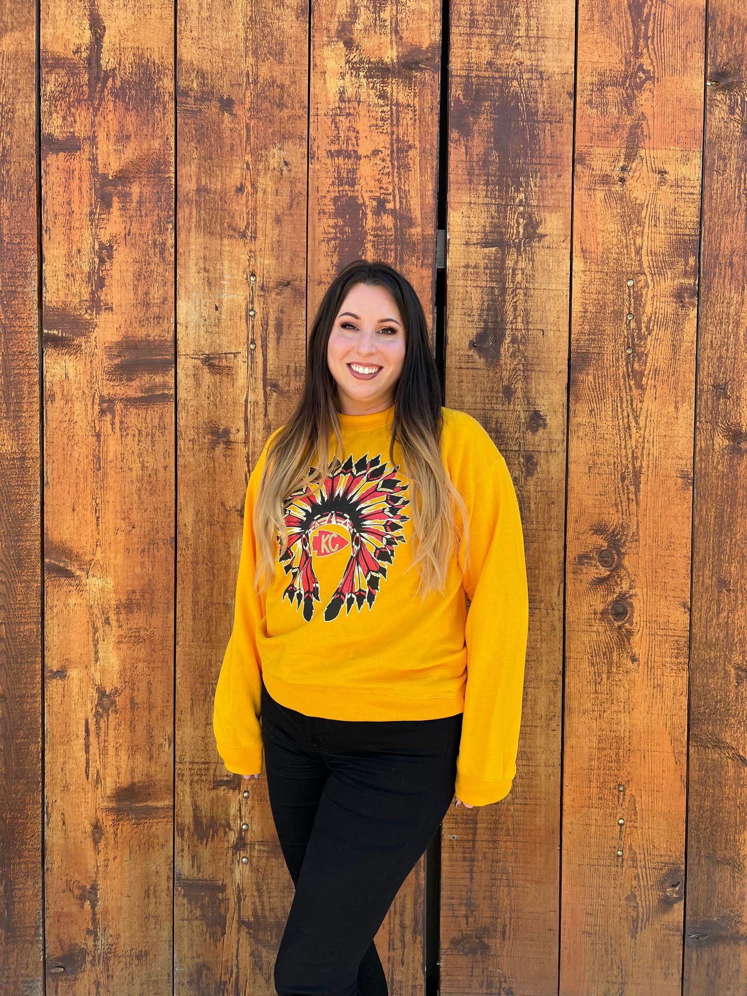 KC Headdress Gold Sweatshirt - The Red Rival