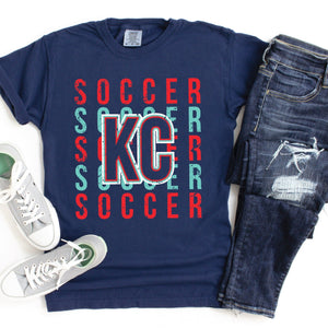 Kansas City Soccer Repeat Navy Tee - The Red Rival