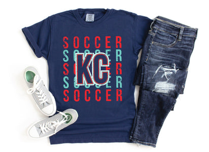 Kansas City Soccer Repeat Navy Tee - The Red Rival