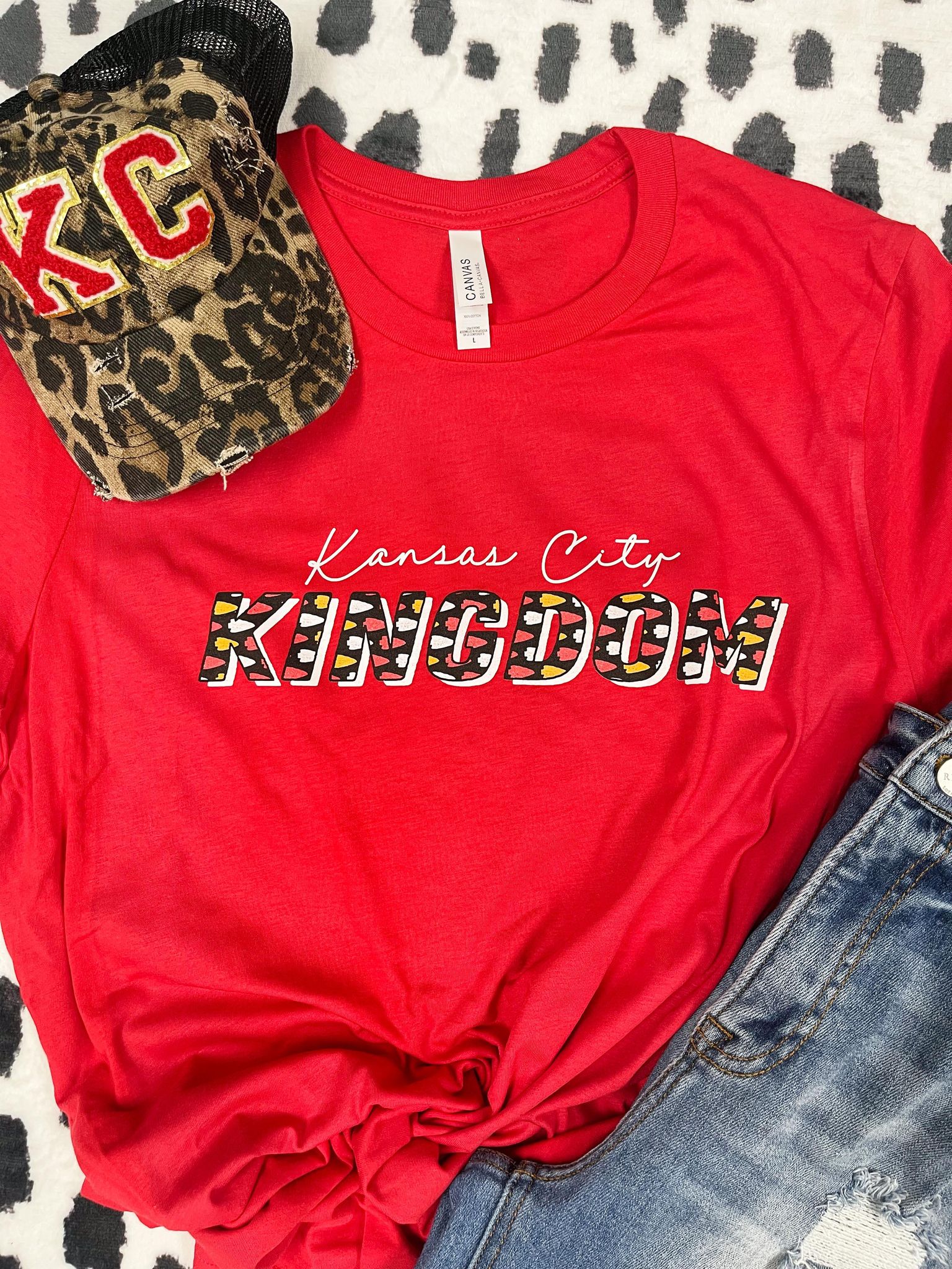 Kansas City Kingdom Arrowhead Pattern Red Graphic Tee - The Red Rival