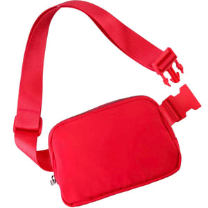 Red Fanny Pack with White KC Chenille Patches - The Red Rival