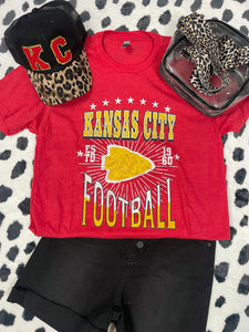 Kansas City Football Heather Red Graphic Tee - The Red Rival