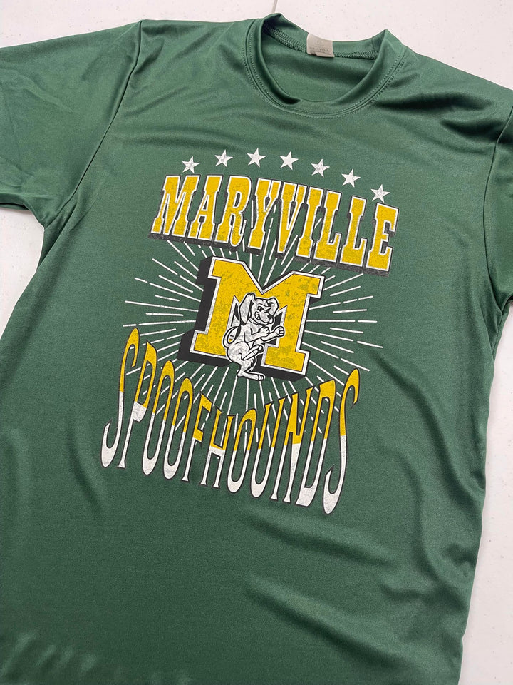 Maryville Spoofhounds Green Performance Tee - The Red Rival