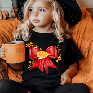 Red Bow Gold Daisy Arrowhead Black Tee - The Red Rival
