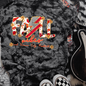 Fall Vibes & Kansas City Football Black Tie Dye Tee - The Red Rival