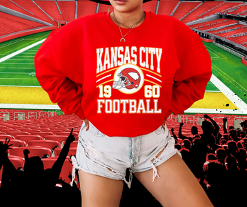Retro Kansas City Football 1960 Helmet Red Sweatshirt - The Red Rival