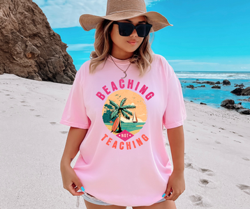 Beaching Not Teaching Pink Tee - The Red Rival