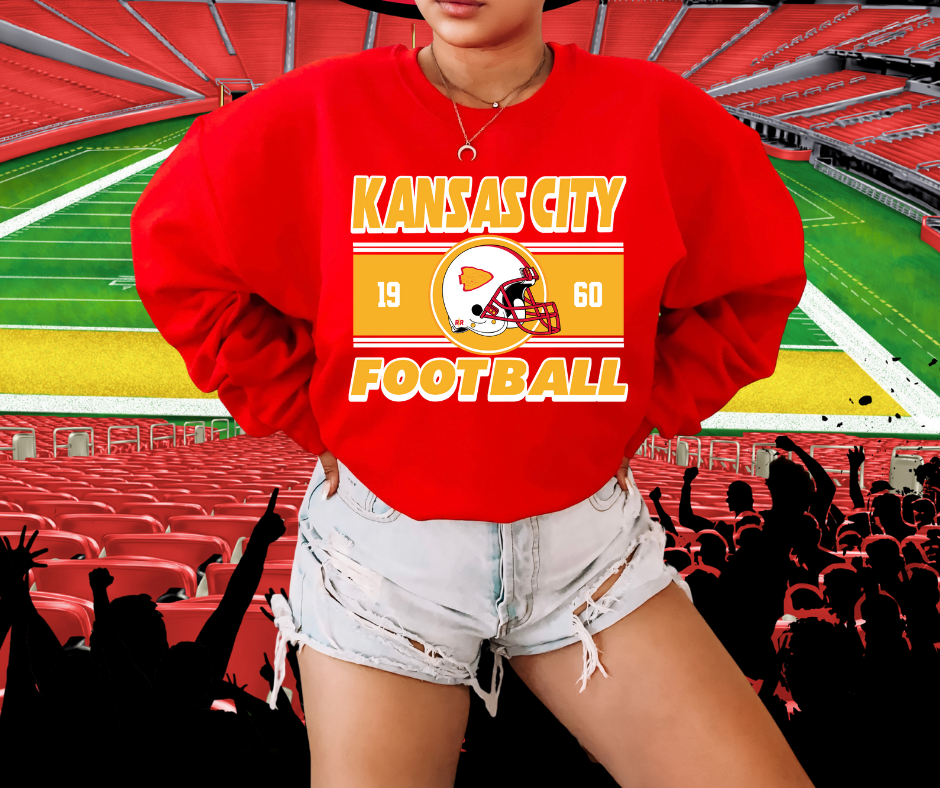 Vintage Gold & White Kansas City Football Red Sweatshirt - The Red Rival