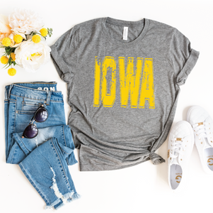 Gold Iowa Grey Tee - The Red Rival