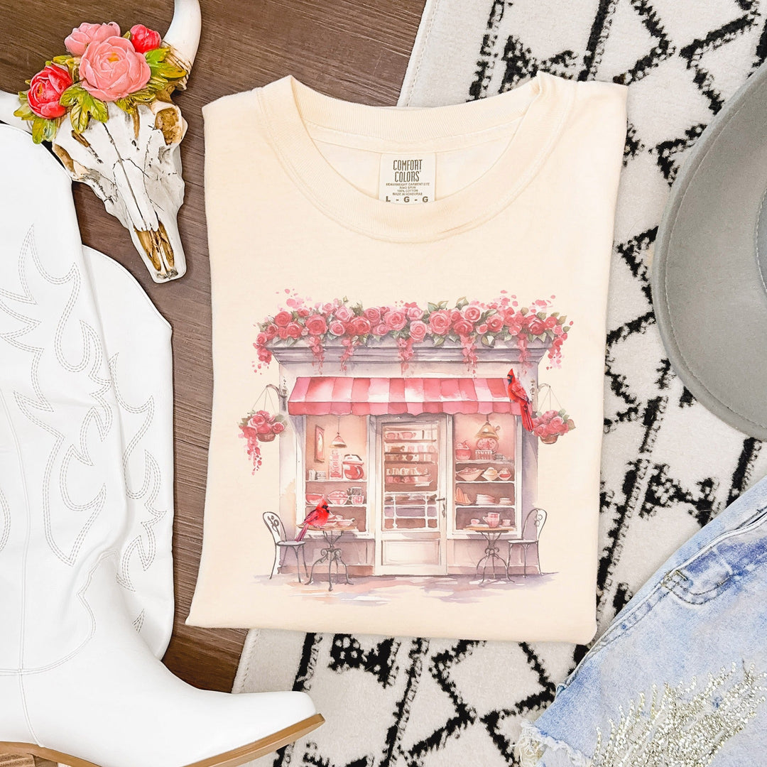 Cardinal Cafe Ivory Tee - The Red Rival